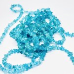A long necklace made of blue topaz