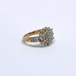 Silver Ring with Gold Plating and 0.43 Ct Diamonds