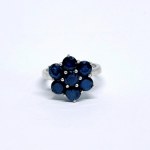 Silver ring with natural garnet sapphires