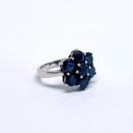 Silver ring with natural garnet sapphires