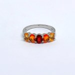 Silver ring with colored sapphires