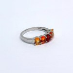 Silver ring with colored sapphires