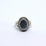 Silver ring with colored quartz