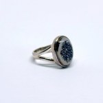 Silver ring with colored quartz