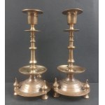 Tsarist Russia. A pair of bronze candlesticks. The Frolov Brothers.