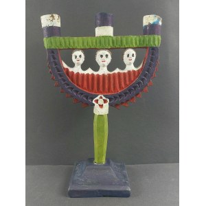 Hutsul wooden candlestick. 1920s–1930s.