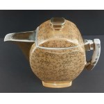 Bogdan Wendorf. Ćmielów. Porcelain teapot from the Płaski set. Marbled pattern. Art Deco