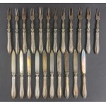 Fraget. Plaque. Warsaw. Early 20th century. Set of 22 fruit utensils. Louis XVI style.