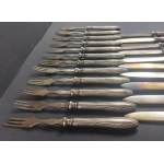 Fraget. Plaque. Warsaw. Early 20th century. Set of 22 fruit utensils. Louis XVI style.