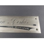 A small sign advertising a metal engraver—Jan Leski. Metal Engraver. First half of the 20th century.