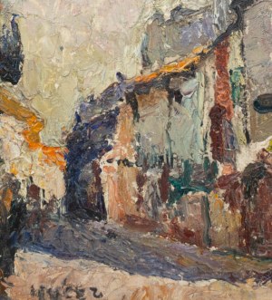 Mela Muter (1876 Warszawa - 1967 Paryż), Na ulicy Rue Carreterie w Awinionie z widokiem na dzwonnicę klasztoru Augustianów