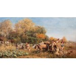 Hipolit Lipiński (1846, Nowy Targ – 1884, Kraków), Autumn, In Autumn, Potato Harvest, Autumn Field Work, 1882