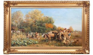 Hipolit Lipiński (1846 Nowy Targ - 1884 Kraków), Jesień, W jesieni, Kopanie kartofli, Jesienne roboty w polu, 1882 r.