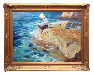 Feliks Michał Wygrzywalski (1875 Przemyśl - 1944 Rzeszów), Z Capri - Chłopiec łowiący ryby