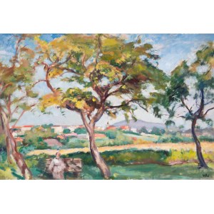 Wojciech Weiss (1875, Leorda, en Bucovine – 1950, Cracovie), Paysage vu depuis le jardin de l'artiste à Kalwaria Zebrzydowska, vers 1915-1920