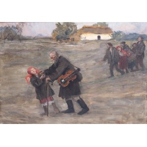 Teodor Axentowicz (1859 Brașov, Romania – 1938 Kraków), “A Girl Leading a Lyre Player”