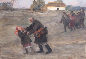 Teodor Axentowicz (1859 Braszów/Rumunia - 1938 Kraków), Dziewczyna prowadząca lirnika