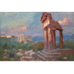 Bronisława Rychter-Janowska (1868 Kraków - 1953 tamże), Dolina świątyń w Agrigento na Sycylii (Girgenti), 1913 r.