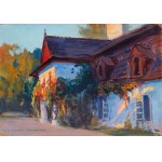 Bronisława Rychter-Janowska (1868 Kraków - 1953 tamże), Dworek w zachodzącym słońcu