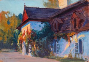 Bronisława Rychter-Janowska (1868 Kraków - 1953 tamże), Dworek w zachodzącym słońcu
