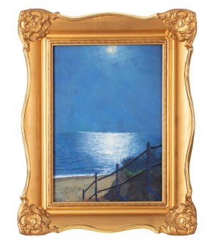 Soter Jaxa-Małachowski (1867 Wolanów - 1952 Kraków), Morze w świetle księżyca, przełom lat 30. i 40. XX w.