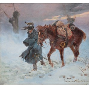 Wojciech Kossak (1856 Paríž – 1942 Krakov), Kirasjer s koňom, rok 1926