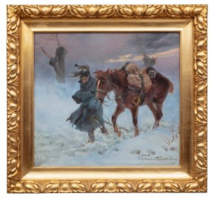 Wojciech Kossak (1856 Paryż - 1942 Kraków), Kirasjer z koniem, 1926 r.