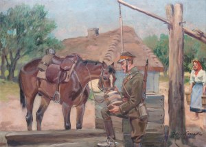 Jerzy Kossak (1886 Kraków - 1955 tamże), Przy studni