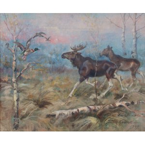 Jerzy Kossak (1886, Kraków – 1955, ibid.), *Elks*, 1947