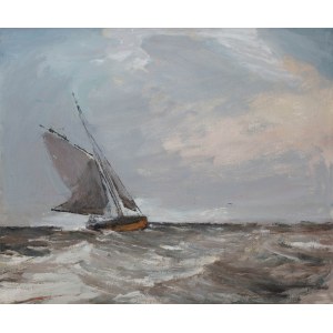 Marian Mokwa (1889, Malary – 1987, Sopot), Łódź at Sea