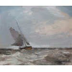 Marian Mokwa (1889 Malary - 1987 Sopot), Łódź na morzu