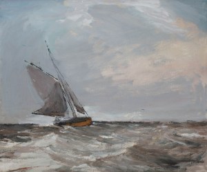 Marian Mokwa (1889 Malary - 1987 Sopot), Łódź na morzu