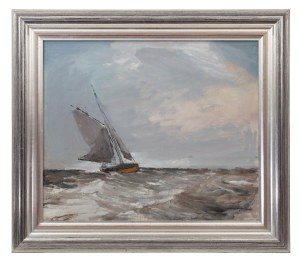 Marian Mokwa (1889 Malary - 1987 Sopot), Łódź na morzu