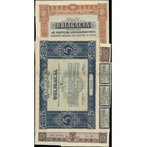 The Republic of Poland (1918–1939), set of 3 bonds, 1931–1936
