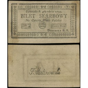Poľsko, 4 zloty, 4. 9. 1794, 1-N