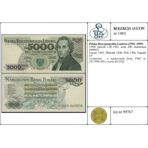 5,000 zlotys, June 1, 1982, AW