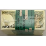 Poland, bundle of 1,000 50 złotych banknotes, December 1, 1988