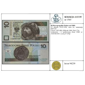 10 zlotych, March 25, 1994, IA