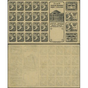 Warsaw, bread ration card for the city of Warsaw, 1916