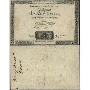 Frankreich, Assignat über 10 Livres, 16.12.1791