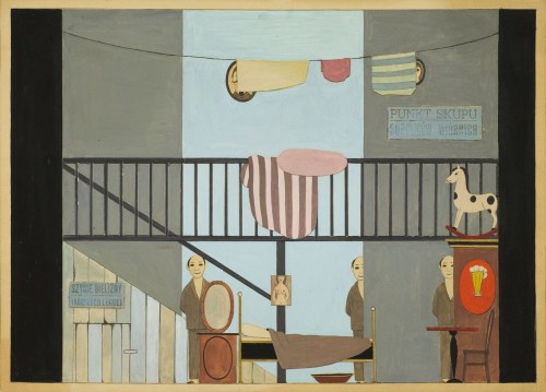 Kazimierz Mikulski, Projekt scenografii do spektaklu „Kartoteka” wg. Tadeusz Różewicz, 1961 rok, reż. Zofia Jarema, Kazimierz Mikulski