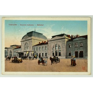 POŠTOVÁ KARTIČKA – Tarnów. Železničná stanica – 1916 [feldpost]