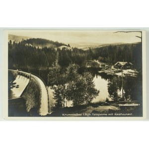POCZTÓWKA - Karpacz. Krummhübel i Rób. Zapora z restauracją - ca 1920