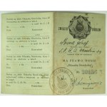 ID Card. Strzelecki Association. Włodzimierz-Wołyń County Headquarters — 1934