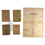 Set of identification cards belonging to Edward Adamczyk. Identification card for the 2nd School Motorized Regiment. Permit to drive military vehicles, rank identification card, certificate of completion of the non-commissioned officer training course—Kat