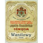 Pre-war "Wanilowy" label by Jakób Haberfeld - Oświęcim [vodka, cognac, alcohol]