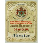 Pre-war "Altvater" label by Jakób Haberfeld - Oświęcim [vodka, cognac, alcohol]