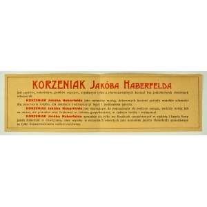 Przedwojenna ulotka firmy Jakób Haberfeld - Oświęcim [wódka, koniak, alkohol]