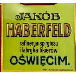Pre-war advertising sign by Jakób Haberfeld. Oświęcim—early 20th century [vodka, cognac, alcohol]