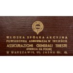 Assicurazioni Generali Trieste. Włoska Spółka Akcyjna Asekuracyjna w Tryjeście. Ubezpieczenie w stylowym etui - Warszawa 1936 [Kazimierz Knap magister farmacji]